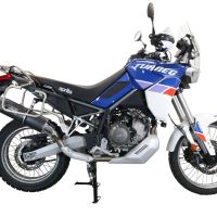 Exhaust compatible with Aprilia Tuareg 660 2021-2024, Furore Evo4 Nero, Slip-on exhaust including removable db killer and link pipe, EPA-compliant 