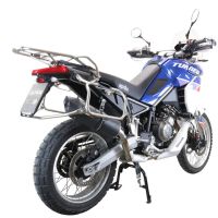 Exhaust compatible with Aprilia Tuareg 660 2021-2024, Furore Evo4 Nero, Slip-on exhaust including removable db killer and link pipe, EPA-compliant 