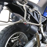Exhaust compatible with Aprilia Tuareg 660 2021-2024, Furore Evo4 Nero, Slip-on exhaust including removable db killer and link pipe, EPA-compliant 