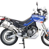 GPR exhaust compatible with  Aprilia Tuareg 660 2021-2024, New Grand Prix Evo Titanium, Slip-on exhaust including removable db killer and link pipe, EPA-compliant 