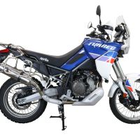 Exhaust compatible with Aprilia Tuareg 660 2021-2024, Satinox , Slip-on exhaust including removable db killer and link pipe, EPA-compliant 