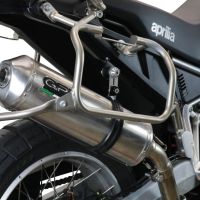 Exhaust compatible with Aprilia Tuareg 660 2021-2024, Satinox , Slip-on exhaust including removable db killer and link pipe, EPA-compliant 