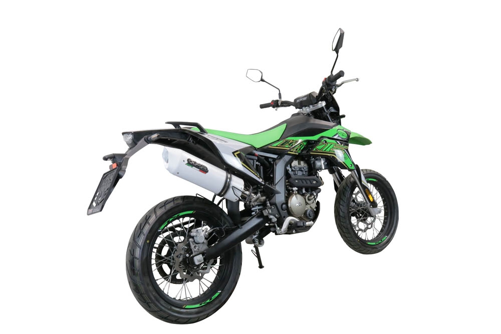 Exhaust compatible with KL MOTOR KXE 125 2022-2023, Albus Evo4, Slip-on exhaust including link pipe and removable db killer 