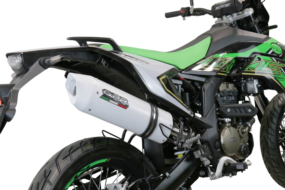 Exhaust compatible with KL MOTOR KXE 125 2022-2023, Albus Evo4, Slip-on exhaust including link pipe and removable db killer 