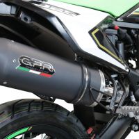 Exhaust compatible with KL MOTOR KXE 125 2022-2023, Furore Evo4 Nero, Slip-on exhaust including link pipe and removable db killer 