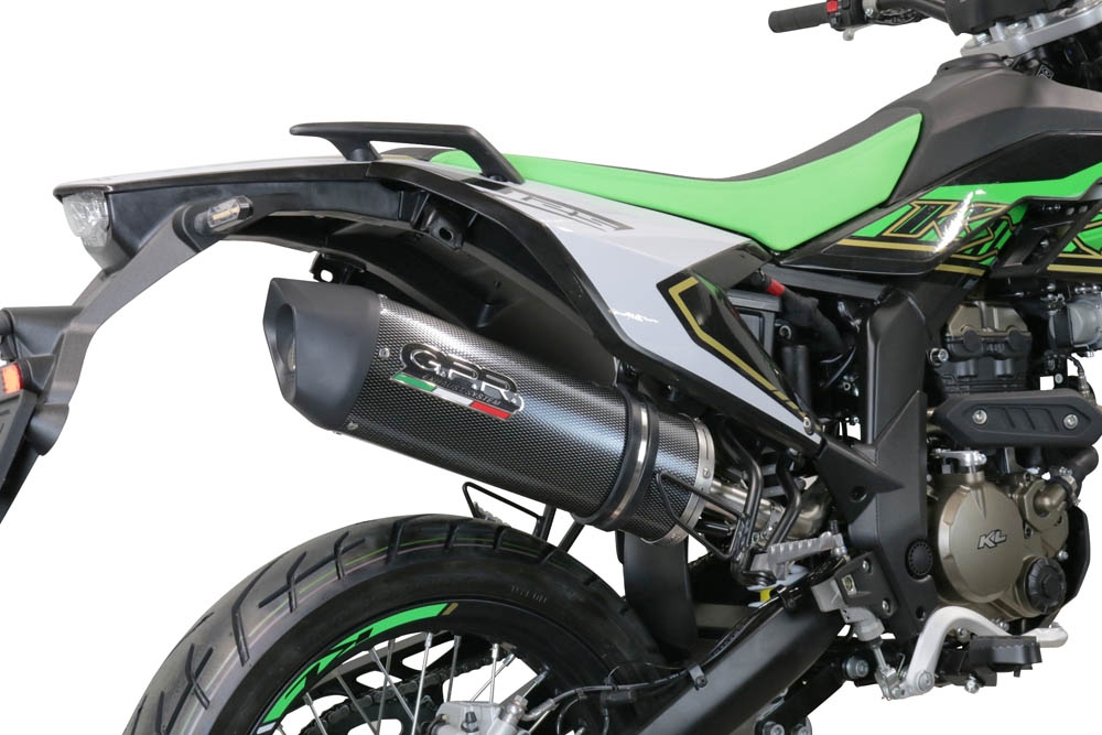 Exhaust compatible with KL MOTOR KXE 125 2022-2023, Furore Evo4 Poppy, Slip-on exhaust including link pipe and removable db killer 