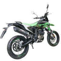 Exhaust compatible with KL MOTOR KXE 125 2022-2023, Furore Evo4 Poppy, Slip-on exhaust including link pipe and removable db killer 