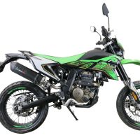 Exhaust compatible with KL MOTOR KXE 125 2022-2023, Furore Evo4 Poppy, Slip-on exhaust including link pipe and removable db killer 