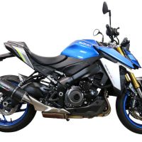 Exhaust compatible with Suzuki GSX-S 1000F 2021-2025, Furore Evo4 Poppy, Slip-on exhaust including removable db killer and link pipe, EPA-compliant 