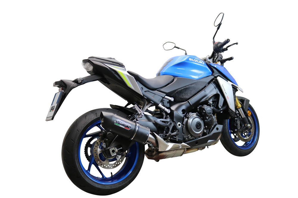 Exhaust compatible with Suzuki GSX-S 1000F 2015-2016, Furore Nero, Slip-on exhaust including removable db killer and link pipe, EPA-compliant 