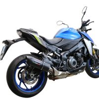 Exhaust compatible with Suzuki GSX-S 1000F 2015-2016, Furore Nero, Slip-on exhaust including removable db killer and link pipe, EPA-compliant 