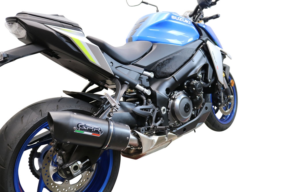 Exhaust compatible with Suzuki GSX-S 1000F 2015-2016, Furore Nero, Slip-on exhaust including removable db killer and link pipe, EPA-compliant 