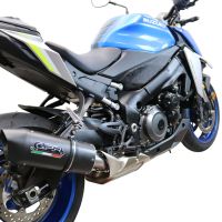 Exhaust compatible with Suzuki GSX-S 1000F 2015-2016, Furore Nero, Slip-on exhaust including removable db killer and link pipe, EPA-compliant 