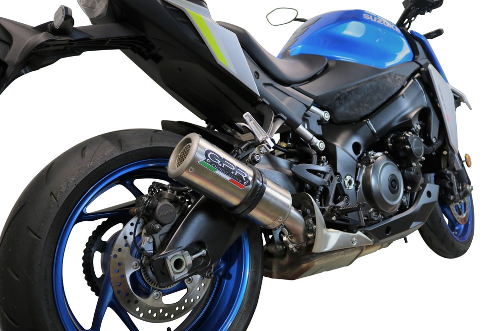 Exhaust compatible with Suzuki GSX-S 1000F 2015-2016, M3 Inox , Slip-on exhaust including removable db killer and link pipe, EPA-compliant 