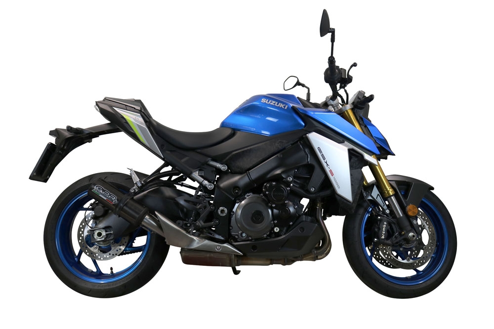 Exhaust compatible with Suzuki GSX-S1000 2021-2025, M3 Black Titanium, Slip-on exhaust including removable db killer and link pipe, EPA-compliant 