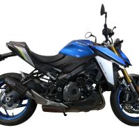 Exhaust compatible with Suzuki GSX-S1000 2021-2025, M3 Black Titanium, Slip-on exhaust including removable db killer and link pipe, EPA-compliant 