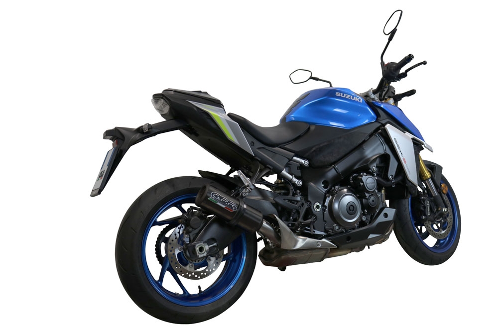 Exhaust compatible with Suzuki GSX-S1000 2021-2025, M3 Black Titanium, Slip-on exhaust including removable db killer and link pipe, EPA-compliant 