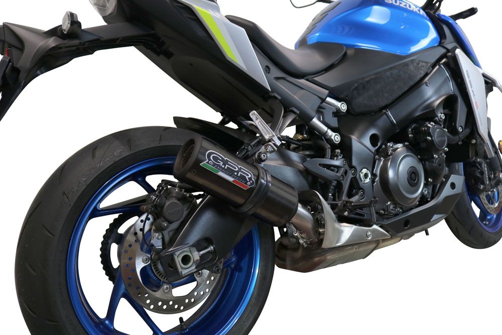 Exhaust compatible with Suzuki GSX-S1000 2021-2025, M3 Black Titanium, Slip-on exhaust including removable db killer and link pipe, EPA-compliant 