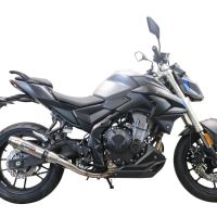 Exhaust compatible with Voge 500R 2021-2024, Deeptone Inox, Slip-on exhaust including removable db killer and link pipe, EPA-compliant 