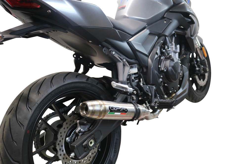 Exhaust compatible with Voge 500R 2021-2024, Deeptone Inox, Slip-on exhaust including removable db killer and link pipe, EPA-compliant 