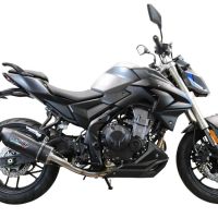 Exhaust compatible with Voge 500DSX 2021-2024, Furore Evo4 Nero, Slip-on exhaust including removable db killer and link pipe, EPA-compliant 