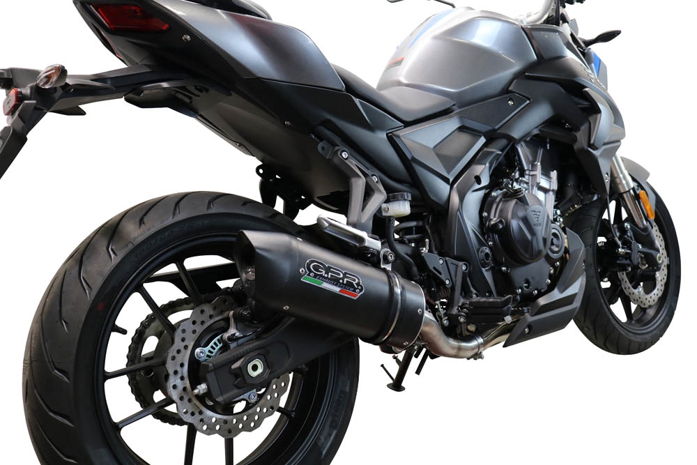 Exhaust compatible with Voge 500DSX 2021-2024, Furore Evo4 Nero, Slip-on exhaust including removable db killer and link pipe, EPA-compliant 