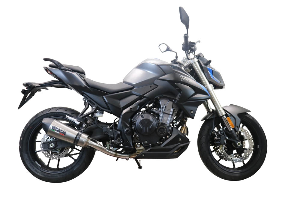 GPR exhaust compatible with  Voge 500R 2021-2024, New Grand Prix Evo Titanium, Slip-on exhaust including removable db killer and link pipe, EPA-compliant 