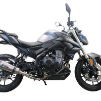 GPR exhaust compatible with  Voge 500R 2021-2024, New Grand Prix Evo Titanium, Slip-on exhaust including removable db killer and link pipe, EPA-compliant 