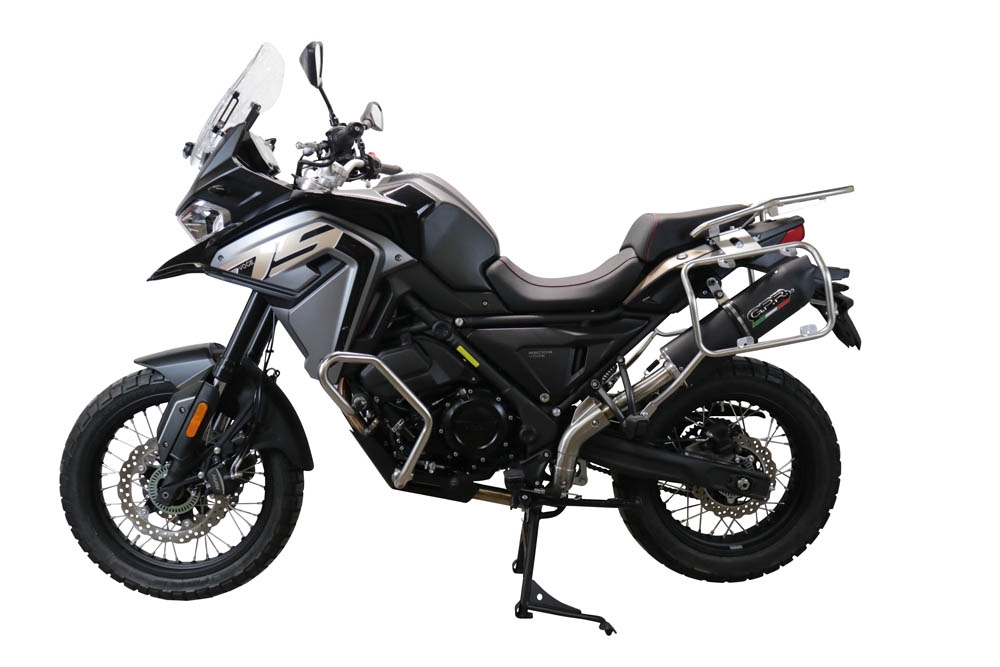 Exhaust compatible with Voge 650DSX 2021-2024, Furore Evo4 Nero, Slip-on exhaust including link pipe and removable db killer 
