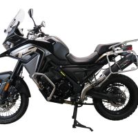 Exhaust compatible with Voge 650DSX 2021-2024, Furore Evo4 Nero, Slip-on exhaust including link pipe and removable db killer 