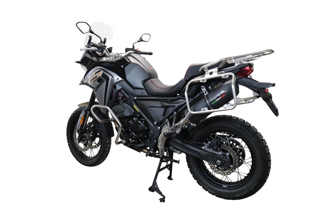Exhaust compatible with Voge 650DSX 2021-2024, Furore Evo4 Nero, Slip-on exhaust including link pipe and removable db killer 