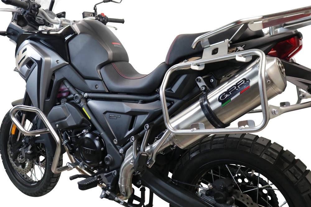 Exhaust compatible with Voge 650DSX 2021-2024, Satinox , Slip-on exhaust including link pipe and removable db killer 