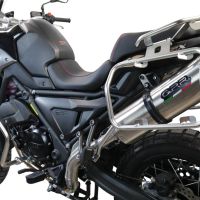 Exhaust compatible with Voge 650DSX 2021-2024, Satinox , Slip-on exhaust including link pipe and removable db killer 
