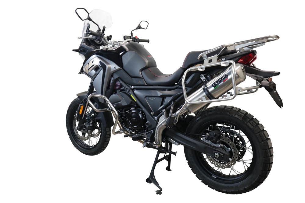 Exhaust compatible with Voge 650DSX 2021-2024, Satinox , Slip-on exhaust including link pipe and removable db killer 