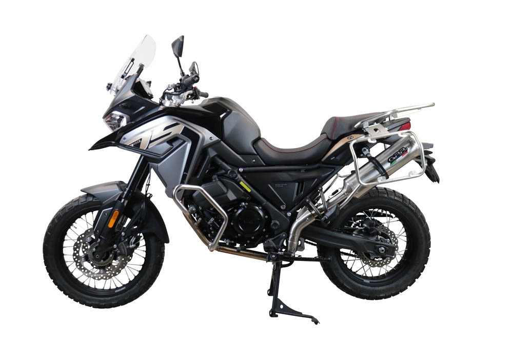 Exhaust compatible with Voge 650DSX 2021-2024, Satinox , Slip-on exhaust including link pipe and removable db killer 