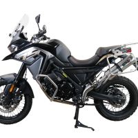 Exhaust compatible with Voge 650DSX 2021-2024, Satinox , Slip-on exhaust including link pipe and removable db killer 