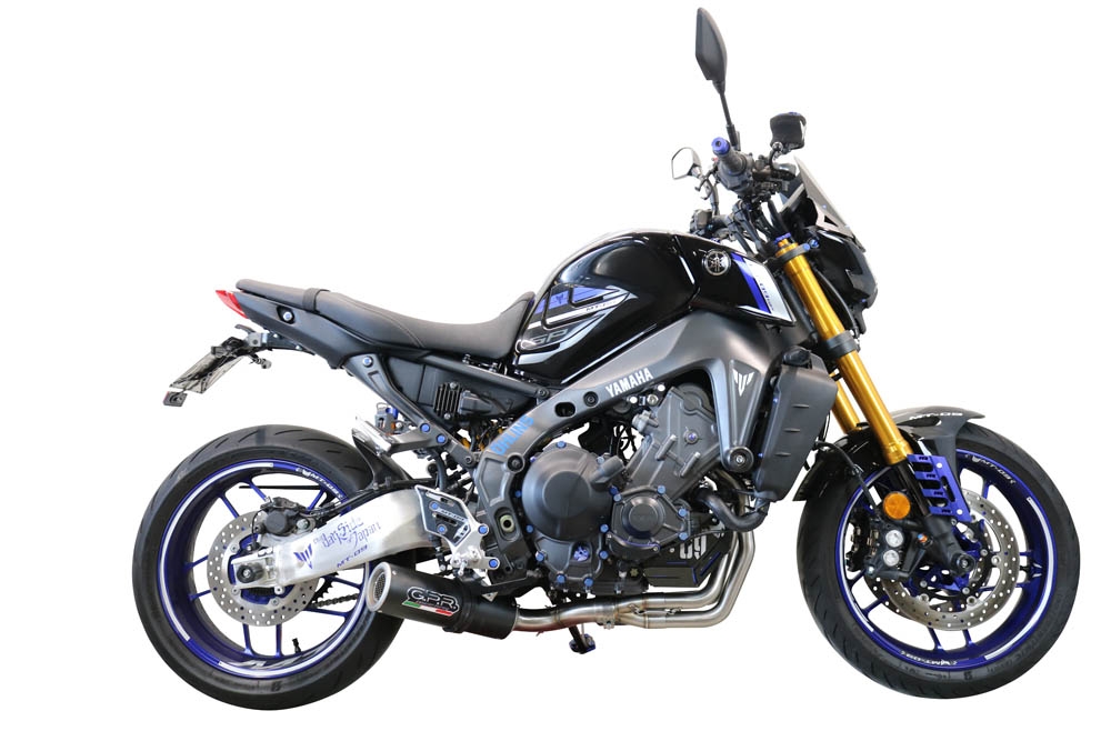 Exhaust compatible with Yamaha FJ-09 2021-2024, M3 Black Titanium, Full system exhaust, including removable db killer 