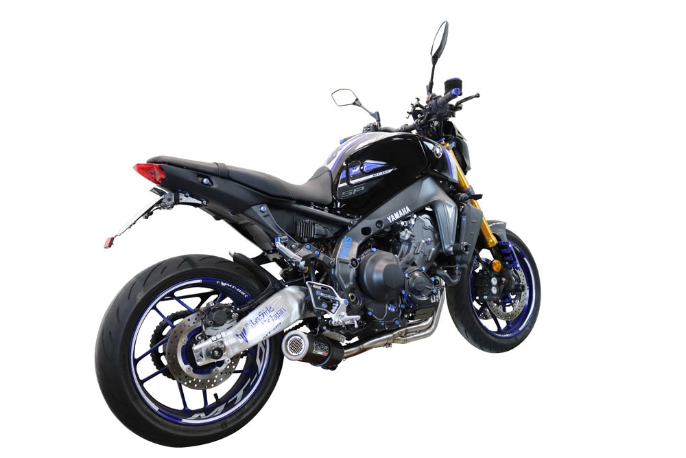 Exhaust compatible with Yamaha FJ-09 2021-2024, M3 Black Titanium, Full system exhaust, including removable db killer 