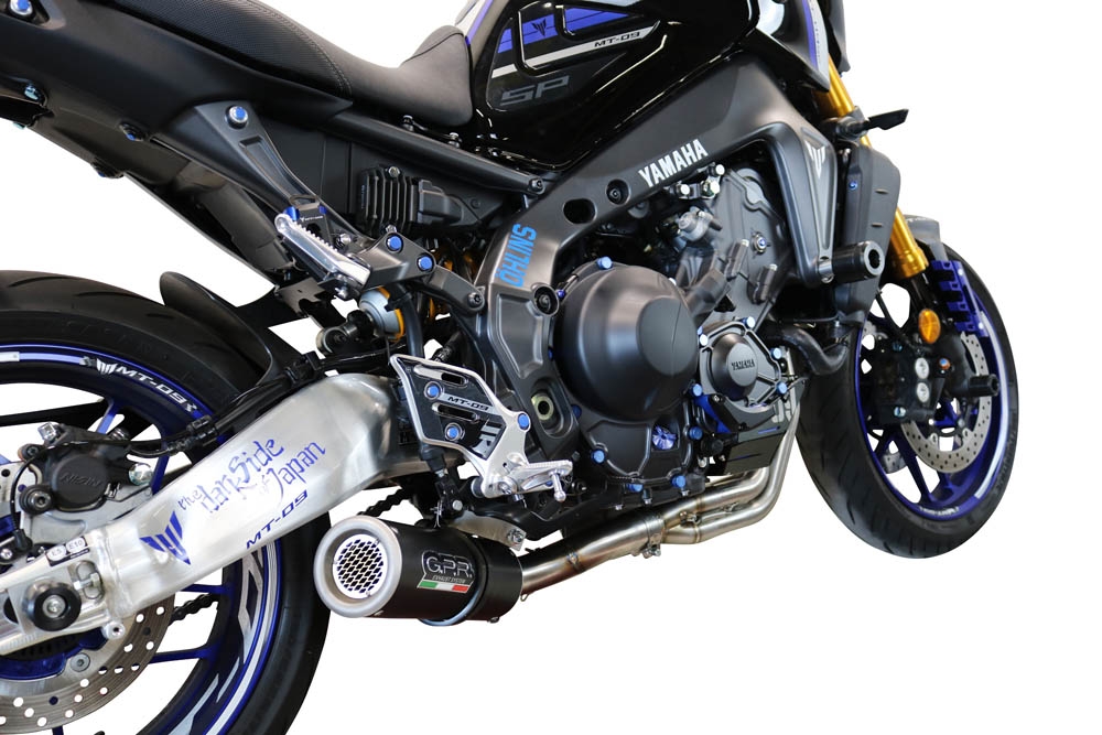 Exhaust compatible with Yamaha FJ-09 2021-2024, M3 Black Titanium, Full system exhaust, including removable db killer 
