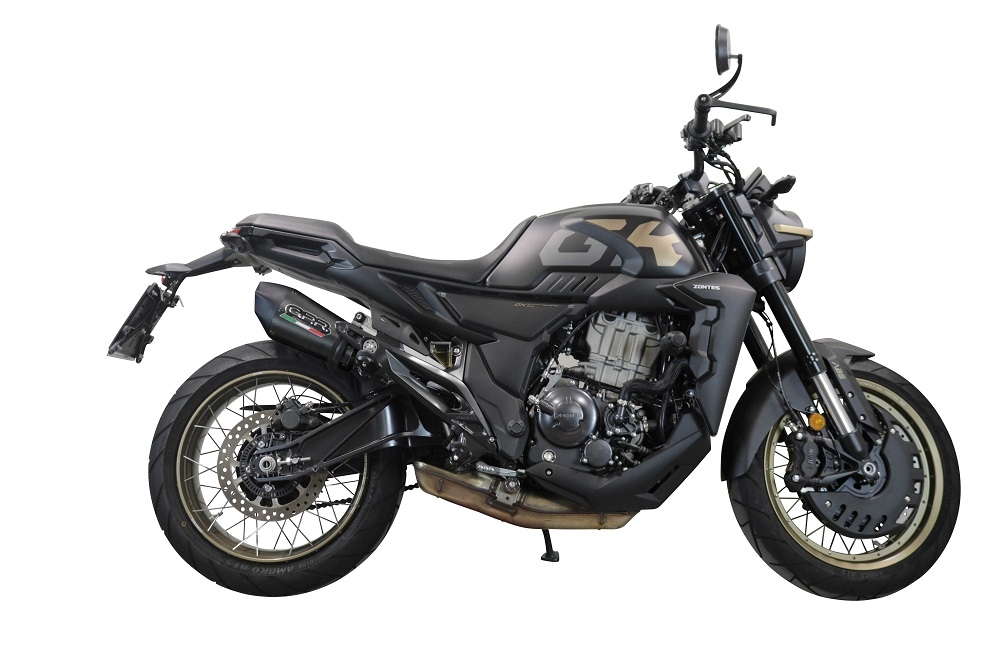 GPR exhaust compatible with  Zontes 350 GK 2022-2024, New Grand Prix Evo Poppy, Slip-on exhaust including removable db killer and link pipe, EPA-compliant 