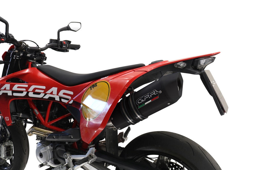 Exhaust compatible with Gas Gas SM 700 2023-2024, Furore Evo4 Nero, Slip-on exhaust including link pipe and removable db killer 
