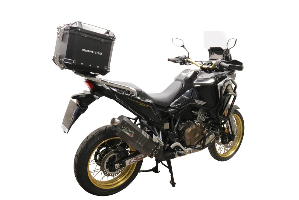 Top case GPR TECH compatible with  Honda Crf 1100 L Africa Twin 2020/2024 e5 GPR TECH Top case in aluminum, silver color with specific plate included Capacity 55 LT.
