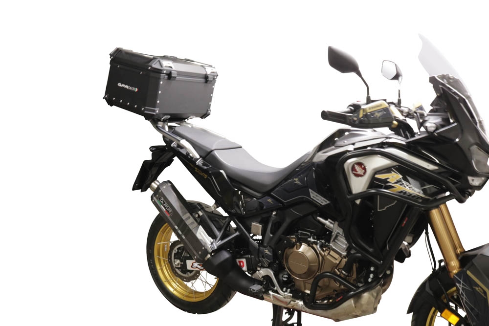 Top case GPR TECH compatible with  Honda Crf 1100 L Africa Twin 2020/2024 e5 GPR TECH Top case in aluminum, black color with specific plate included Capacity 35 LT.
