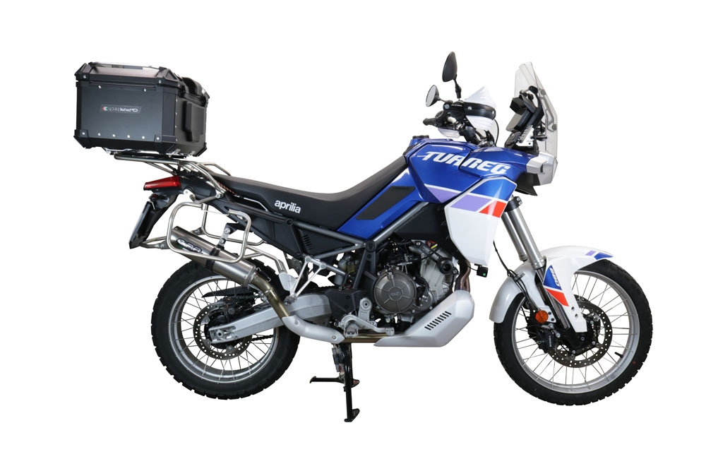 Top case GPR TECH compatible with  Aprilia Tuareg 660 2021/2024 e5 GPR TECH Top case in aluminum, black color with specific plate included Capacity 55 LT.