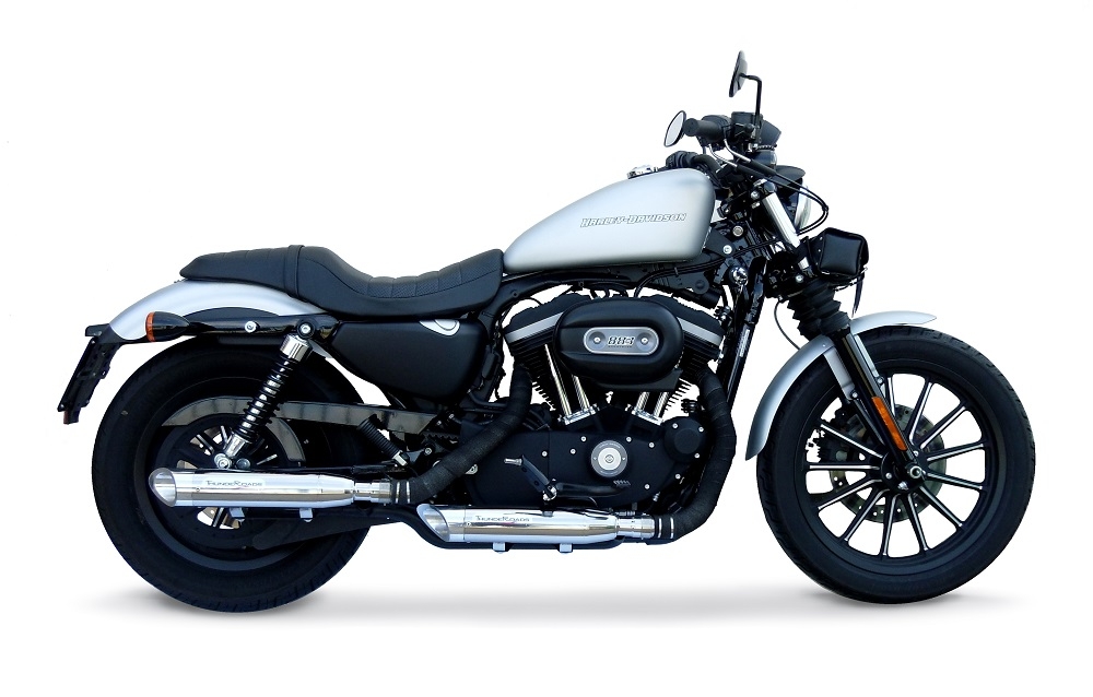 Exhaust compatible with Harley Davidson Sportster 1200 2010-2018, Slash Inox, Dual slip-on including removable db killers and link pipes, EPA-compliant 