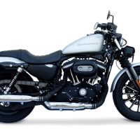 Exhaust compatible with Harley Davidson Sportster 1200 2010-2018, Slash Inox, Dual slip-on including removable db killers and link pipes, EPA-compliant 