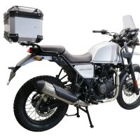 Top case GPR TECH compatible with  Royal Enfield Himalayan 410 2017/2023 GPR TECH Top case in aluminum, silver color with specific plate included Capacity 26 LT.
