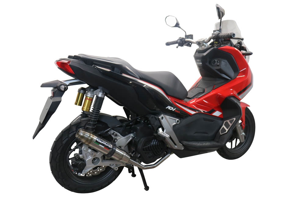 Exhaust compatible with Honda Adv 150 2020-2023, Deeptone Inox, Full system exhaust, including removable db killer 