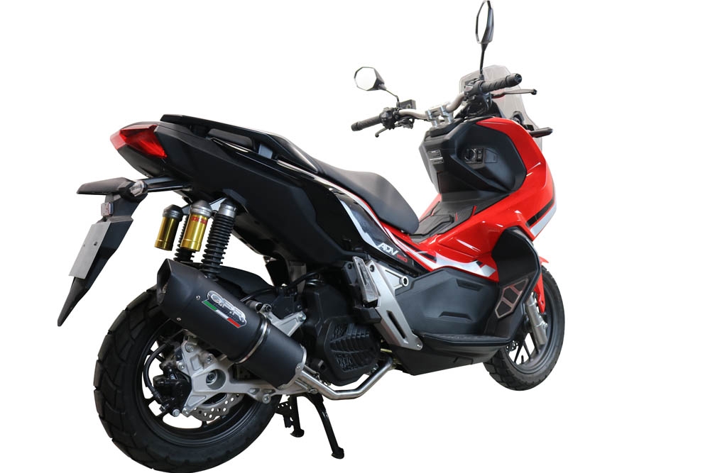 Exhaust compatible with Honda Adv 150 2020-2023, Furore Nero, Full system exhaust, including removable db killer 