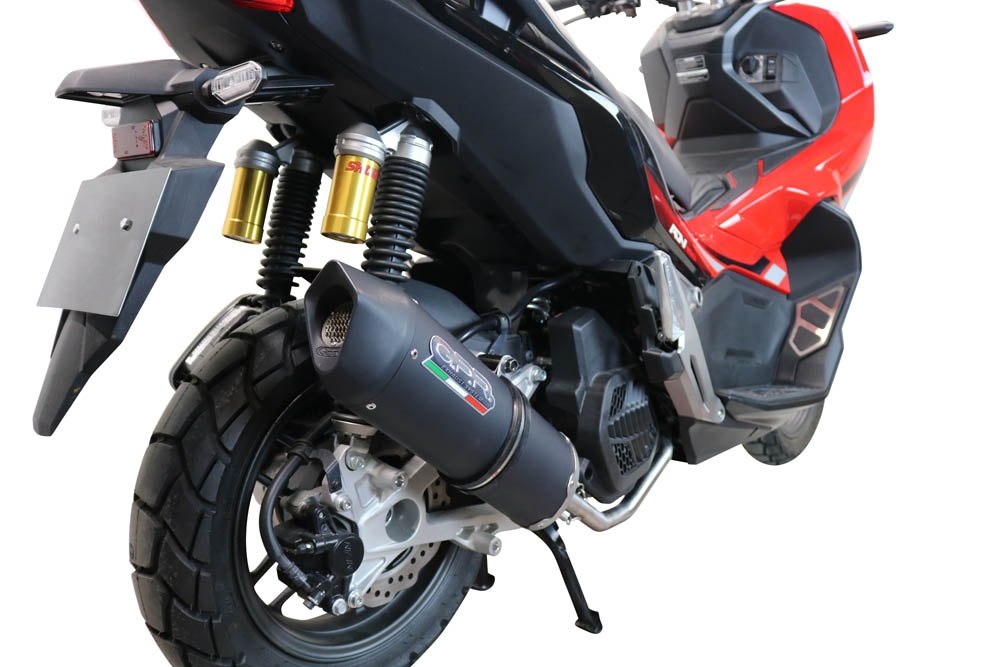 Exhaust compatible with Honda Adv 150 2020-2023, Furore Nero, Full system exhaust, including removable db killer 
